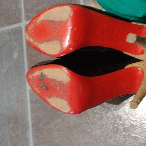 Christian Louboutin black patent leather cork platform pump size 36 - Picture 7 of 14